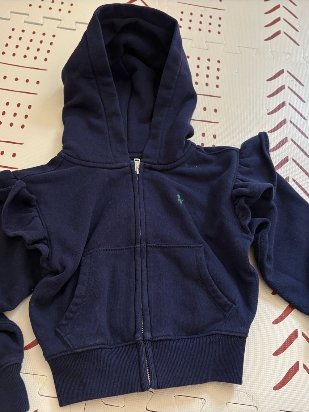 Ralph Lauren Navy Zip Hoodie with Polo Pony Embroidery